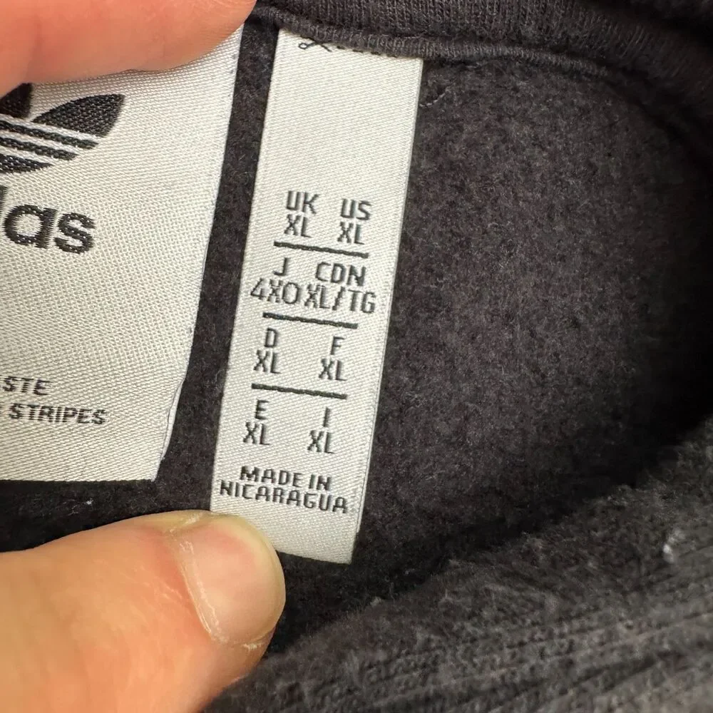 Adidas Originals Stacked Trefoil Graphic Pullover Hoodie Sweatshirt Men XL Black